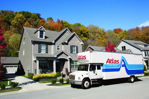 Atlas moving truck delivering from storage