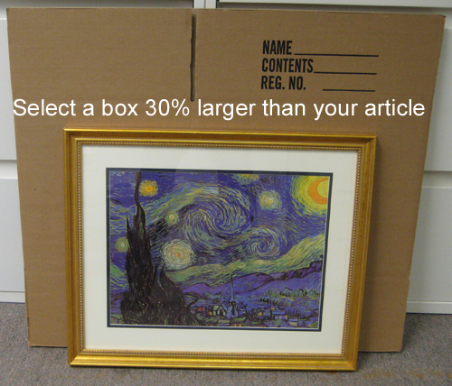 Select a box 30% larger than your picture, mirror or glass top