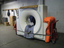 Moving a CT Scanner with roll-a-lifts