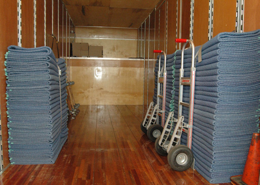 All of our moving trucks are equipped with heavy-duty moving blankets.