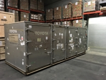 An air freight container delivered to our warehouse from JFK airport