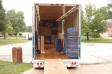 Loading a trailer at a customer's residence