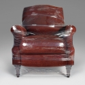 A stretch-wrapped chair