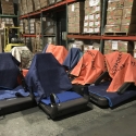 Final mile exercise machinery staged at our warehouse for delivery to local gymnasiums