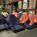 Final mile exercise machinery staged at our warehouse for delivery to local gymnasiums Final mile exercise machinery staged at our warehouse for delivery to local gymnasiums