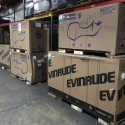 New outboard motors placed into temporary storage at our warehouse
