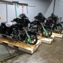 Motorcycles stored at our Long Island Warehouse