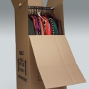 A wardrobe box for packing hanging closet clothes A wardrobe box for packing hanging closet clothes